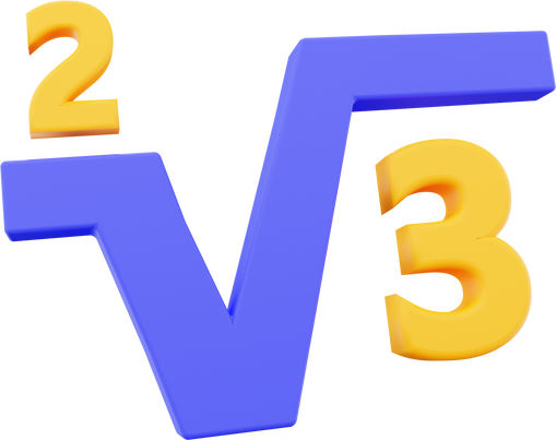 3D Math Square Root Illustration